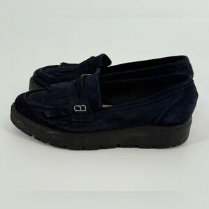 Kirt Geiger Blue Suede Chunky Platform Loafers‎ 41
